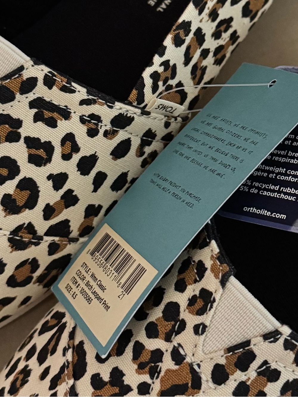 Toms Leopard Print Slip-On Flats in Beige and Brown - Picture 1 of 2